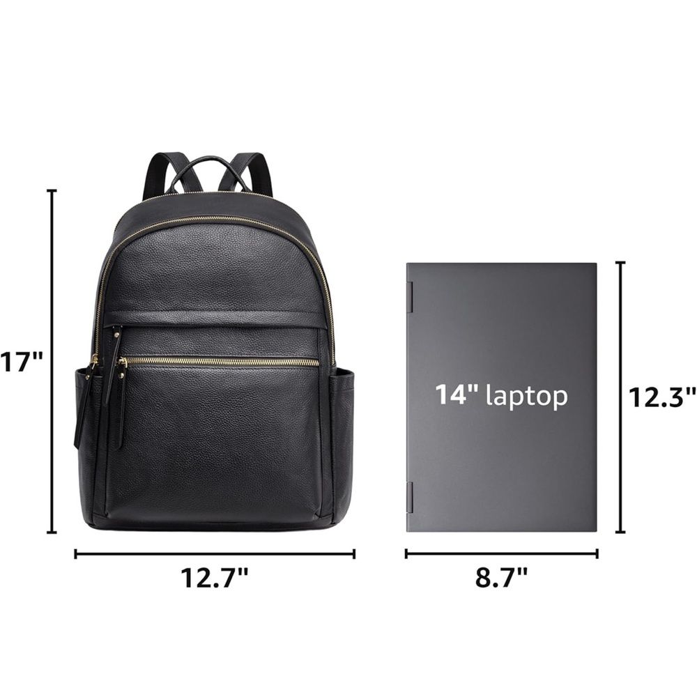 Like new Black Leather laptop Backpack